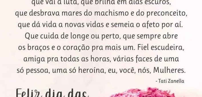 Feliz Dia Internacional da Mulher!!